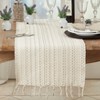 Saro Lifestyle Tassel Trimmed Stripe Table Runner, 16"x72", Beige - image 3 of 3