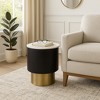 Chic End Table, Side Table, or Small Night Stand for Room Decor - Unique Pedestal Accent Table with Marble Top for Home, Bedroom, or Living Room - 3 of 4