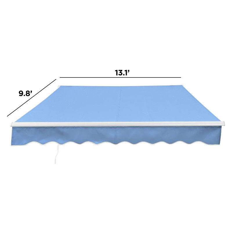 ALEKO 13 x 10 feet Retractable White Frame Home Patio Canopy Awning 13'x10', 3 of 12
