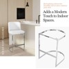 Bekrvio 26" Counter Height Bar Stools - with Back & C-Shaped Metal Frame, Upholstered Chairs for Kitchen Island, Home Bar, Pub - 3 of 4