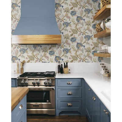 Kianna Jacobean Floral Parchment Peel and Stick Wallpaper