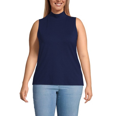 Plus size sleeveless mock neck tops online