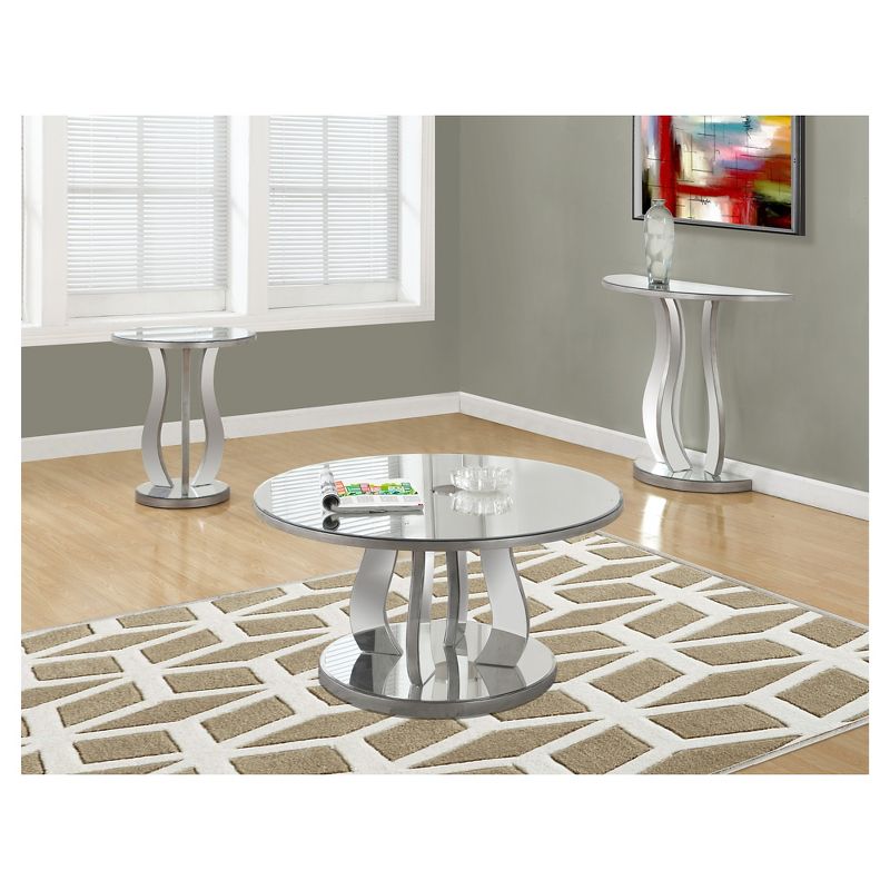 Round Accent Table with Mirror - Silver - EveryRoom, 3 of 7