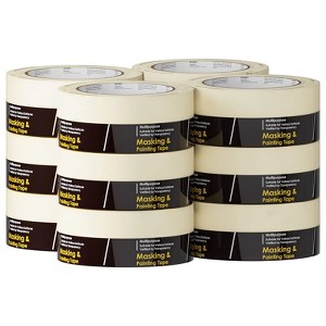 Itopfox 10 Pack Upgraded White Painters Tape, Anti-UV General Purpose Masking Tape for Multi-Surface Use, Clean Removal, Sharp Lines, Bulk Pack - 1 of 4