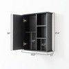 Sapphtopaz Modern Wall Mounted Medicine Cabinets with Door Wooden Bathroom Cabinet with Open Shelves Over Toilet Bathroom Wall Cabinet - 3 of 4