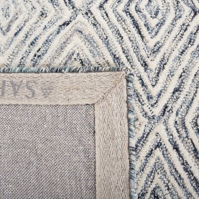 Ivory Hand-Tufted Wool Square Area Rug, 7'