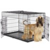 SEVOBAL Pet Crates and Houses Pet 48 Double Door Foldable Cage with Adjustable Divider Premium and Removable Tray for Home, Black, 48.4"*29.3"*31.2" - 3 of 4