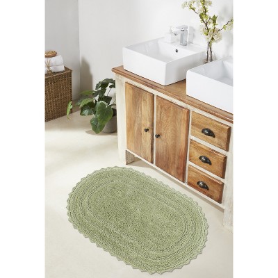 Lilly Crochet 100% Cotton Tufted Reversible Bath Rug, Super Absorbent & Machine Washable Bathroom Mat Perfect for Shower and Tub Use