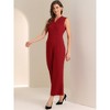 Allegra K Women's Sleeveless V Neck High Waist Wide Leg Jumpsuit - 3 of 4