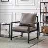 Modern Faux Leather Accent Chair with Black Powder Coated Metal Frame, Single Sofa for Living Room Bedroom - 2 of 4