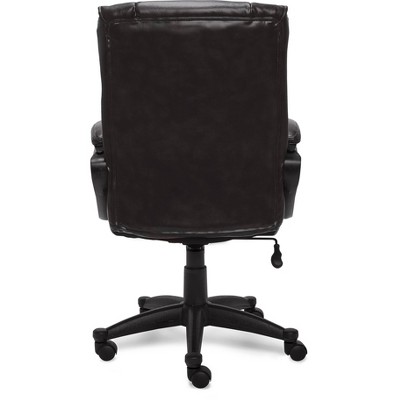 Sculpted High Back Black Bonded Leather Executive Swivel Chair