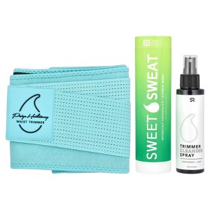Sports Research Sweet Sweat®, Paige Hathaway Waist Trimmer Kit, XS/S, Blue, 3 Piece Kit - 1 of 3