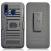 Nakedcellphone Combo for Samsung Galaxy A20, A30 - Ring Grip/Stand Case and Belt Clip Holster - Black - 2 of 4