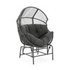 Chic Crate - Premium Dark Gray/Outdoor Wicker Glider Chair - Comfortable and Stylish Choice for Your Outdoor Space - 2 of 4