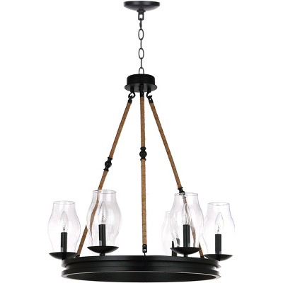 34" Fritz Adjustable Chandelier Black/Brown - Safavieh