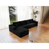 131.9"68.9" Plush Corduroy 4-Piece Modular Sectional Sofa with No Assembly Required and Comfortable Chaise Lounge - 3 of 4