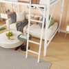 Queen Size Loft Bed with Ladder Metal Queen Loft Bed with Storage Shelves High Loft Bed for Kids Teens White - 3 of 4