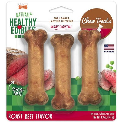 Nylabone Healthy Edibles Wholesome Roast Beef Flavor Dog Chews - Regular(3 Pack)