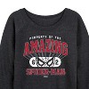 Women's - Marvel - Property Of Spider Man Lightweight French Terry Wide Neck Long Sleeve Shirt - 2 of 4
