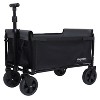 CAVINAS All-in-One Expandable Folding Wagon Cart with Bench Seat, Storage Compartment & Included Dog Tether, All Terrain Beach Wagons - 4 of 4