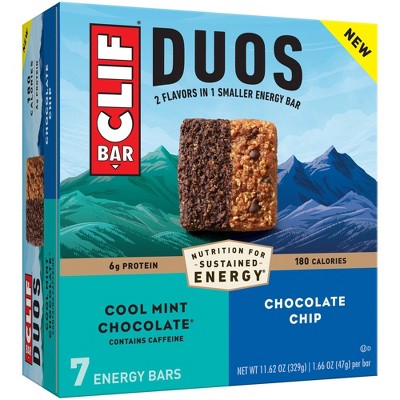 Clif Bar Duos Cool Mint Chocolate and Chocolate Chip - 11.6oz