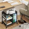 Garvee Under Desk Printer Stand with Power Outlets & USB Ports, Desktop Printer Table with Shelf, 4 Tier Mobile Printer Stand with Wheels - 2 of 4