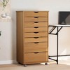 vidaXL MOSS 8-Drawer Chest with Wheels, Solid Pinewood - 2 of 4