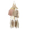 YIYIBYUS Rotatable Round Clothes Rack, 2-tier Floor-Standing Circular Clothing Rack Stand - 2 of 4