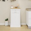 Angel Sar White Tilt-Out Trash Cabinet with Drawer, 10-Gallon Kitchen Waste Bin Holder with Storage Compartment for Recycling, Laundry, or Pet Food - 2 of 4