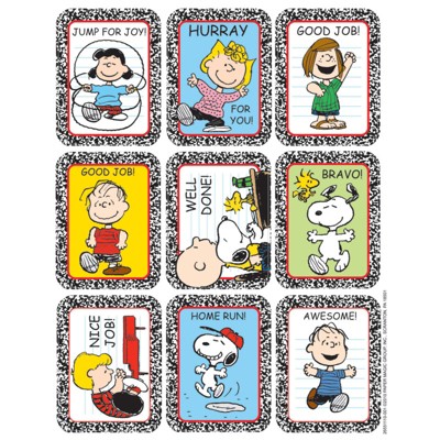 Eureka Peanuts Motivational Sticker, Pack of 36 (Pack of 6)