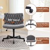 Criss Cross Chair with Wheels, Wide Seat Armless Desk Chair, Cross Legged Swivel Comfy Chair - 4 of 4