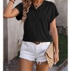 Women's Summer Shirt V-Neck Chain Shirt Short Sleeved T-Shirt for Women - 2 of 4