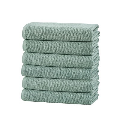 Clearance Cotton 6-Piece Towel Set, Includes 2 Washcloths, 2 Hand Towels And 2 Bath Towels, 100% Turkish Cotton - Highly Absorbent And Super Soft Towels For Bathroom, Aqua