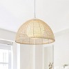 Dewdrop 20.87 '' Boho Pendant Light Rattan Wicker Light Fixture Dome And Woven Shape ETL Listed For Dining Room - 4 of 4