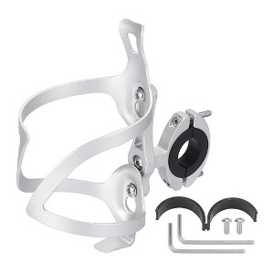 Unique Bargains Double Side Bicycle Water Coffee Drink Cup Bottle Holder Cages Carrier Rack with Base  for Mountain Road Bike Motorcycle - 1 of 4