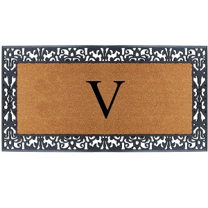 A1HC Natural Coir Monogrammed Outdoor Entrance Door Mat 30X60, Anti-Shed Treated Durable  Doormat - 1 of 4