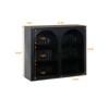 FONTOI 27.56" Glass Doors Modern Two-door Wall Cabinet with Three-tier Storage for Entryway Living Room, Bathroom, Black, 9.06"*23.62"*27.56" - 3 of 4