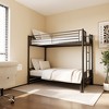 Twin Size Metal Bunk Bed with Guardrail and Built-In Ladder - 2 of 4
