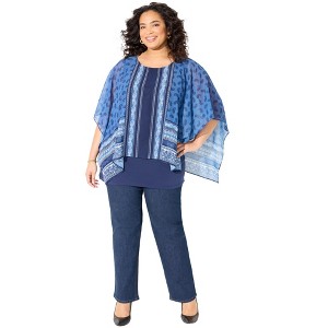 Catherines Dolman Sleeve Blouse And Tank Duet - 1 of 4