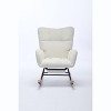 PAGED Modern Nursery Accent Chair, Upholstered Glider Chair with High Backrest, Rocker Accent Armchair with Solid Wood Legs for Nursery Bedroom - 3 of 4