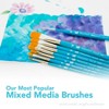Princeton Select Artiste Angle Shader Brush, Synthetic Bristles, Short Handle Mixed Media Paintbrush, Jewel Blue, Size 1/2 inch, Pack of 3 - 3 of 4