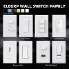 ELEGRP Decorator Triple Rocker Light Switch, 15A Electrical 3 Single Pole Wall Switch, Self-grounding, w/Wall Plate, UL Listed, White 2PC - 3 of 4