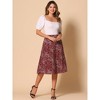 Allegra K Women's Chiffon Summer Vintage Floral Print A-Line Midi Skirts - 2 of 4