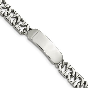 Black Bow Jewelry Men's 10mm Polished Stainless Steel Fancy Link I.D. Bracelet, 8.5 Inch - 1 of 4