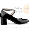 Perphy Women's Square Toe Crisscross Strap Block Heel Mary Jane Pumps - 4 of 4