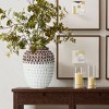 LuxenHome Vintage White and Brown Beaded 12-Inch Tall Urn Vase Multicolored - 3 of 4