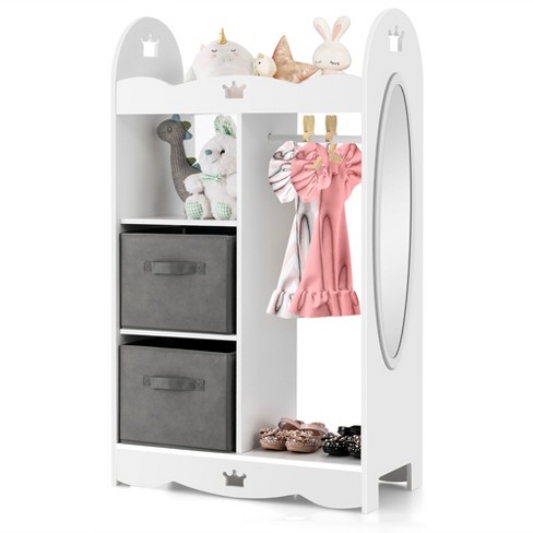 Kids Wardrobe Costume Storage Closet Pretend Dresser Hanging Armoire –  BedroomFurnitureDesign