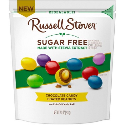 Russell Stover Sugar Free Candy Coated Chocolate Covered Peanuts - 7.5oz