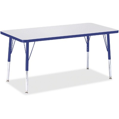 Jonti-Craft Berries Elementary Height Color Edge Rectangle Table (24 x 48) in Blue