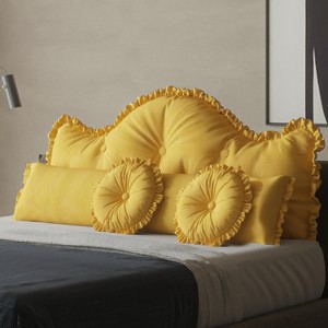 Hachikiko Bed Pillow Set - 4-Piece Decorative Throw Pillows with Headboard & Body Pillow, Velvet Soft Gray, Includes Inserts - 1 of 4